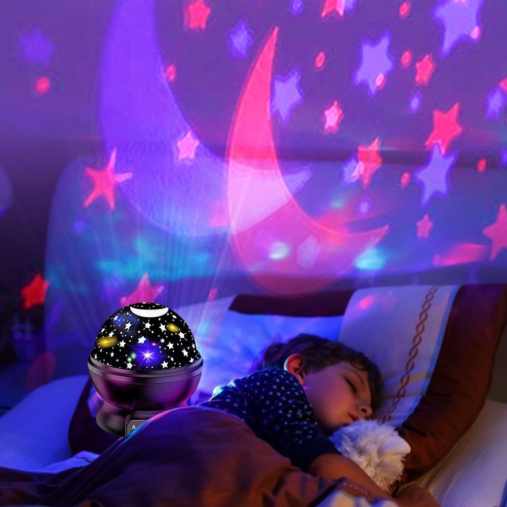 Galaxy Moon Star Rotating Night Light Projector