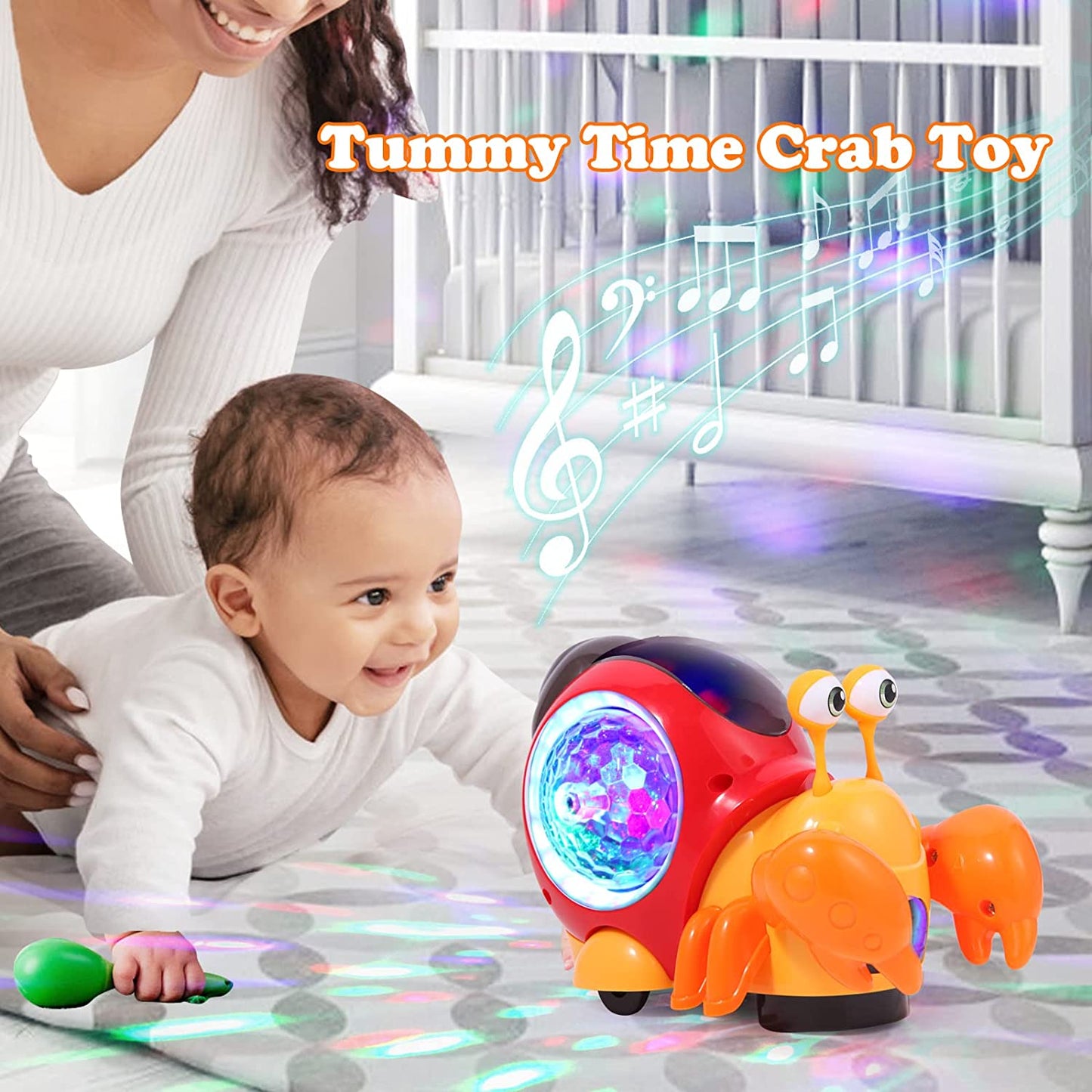 Crawling Crab Baby Toy with Music and LED Light