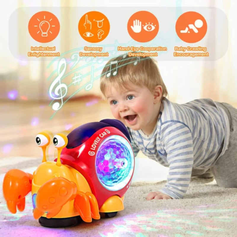 Crawling Crab Baby Toy with Music and LED Light