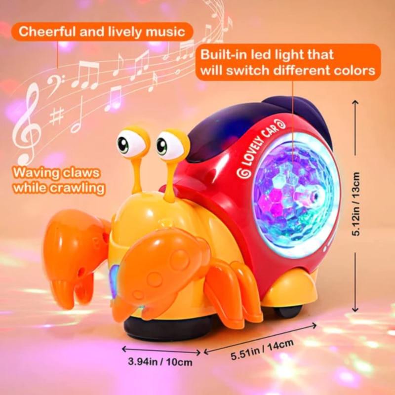 Crawling Crab Baby Toy with Music and LED Light