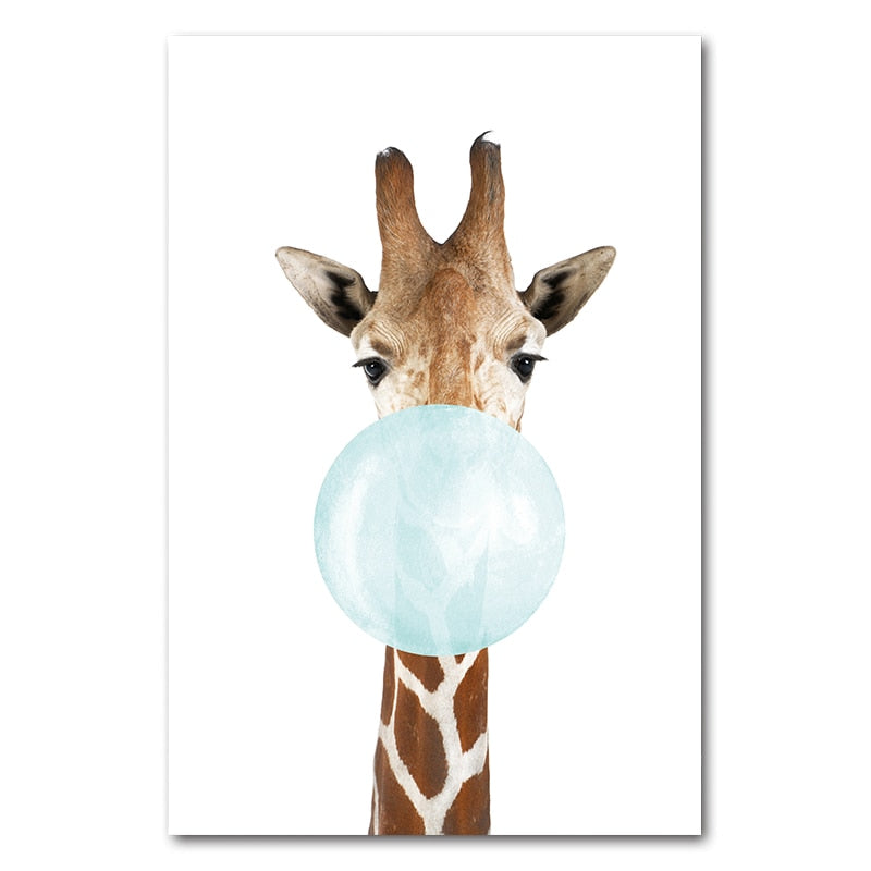 Baby Animals Bubble Gum Canvas Poster