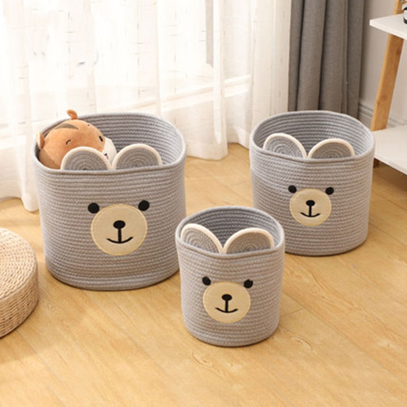 Nordic Style Bear Cotton Storage Basket