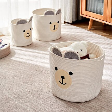 Nordic Style Bear Cotton Storage Basket