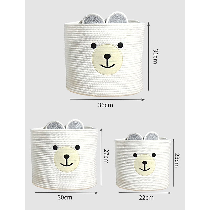 Nordic Style Bear Cotton Storage Basket